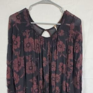 Free People floral long sleeve blouse